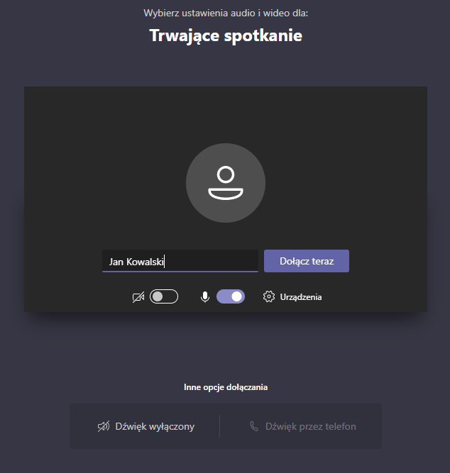 Widok trwającego spotkania w Microsoft Teams.